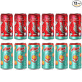 New Alani Sugar Free Energy Drinks - Juicy Peach Cherry Slush Mini Cans Variety Pack 8.4oz (12 Pack)