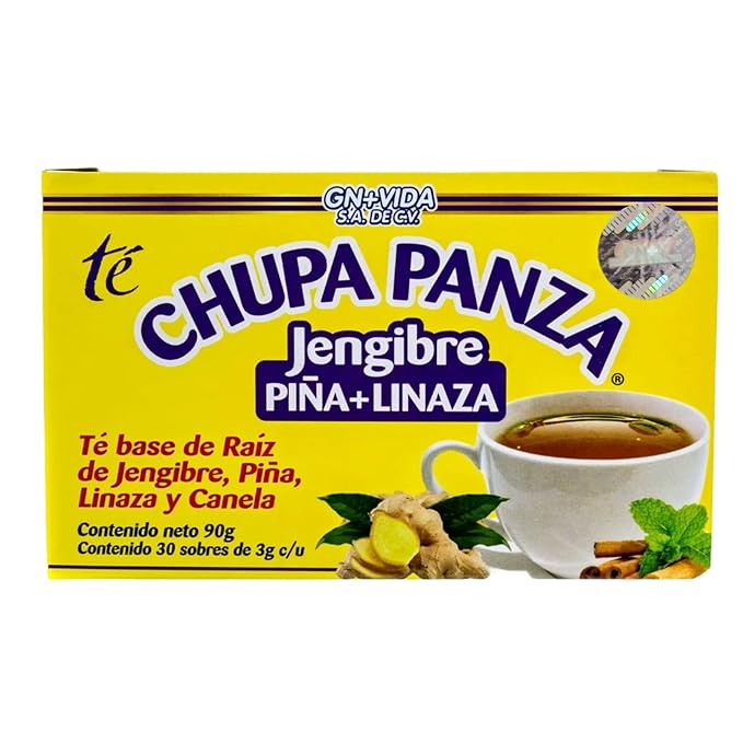 2 Pack Improved Formula Tea CHUPA GRASS &amp PANZA - Tea Based Ginger Gotu Kola &amp Cinammon Pineapple Jengibre (30 Tea Bags/0.10 oz Each)