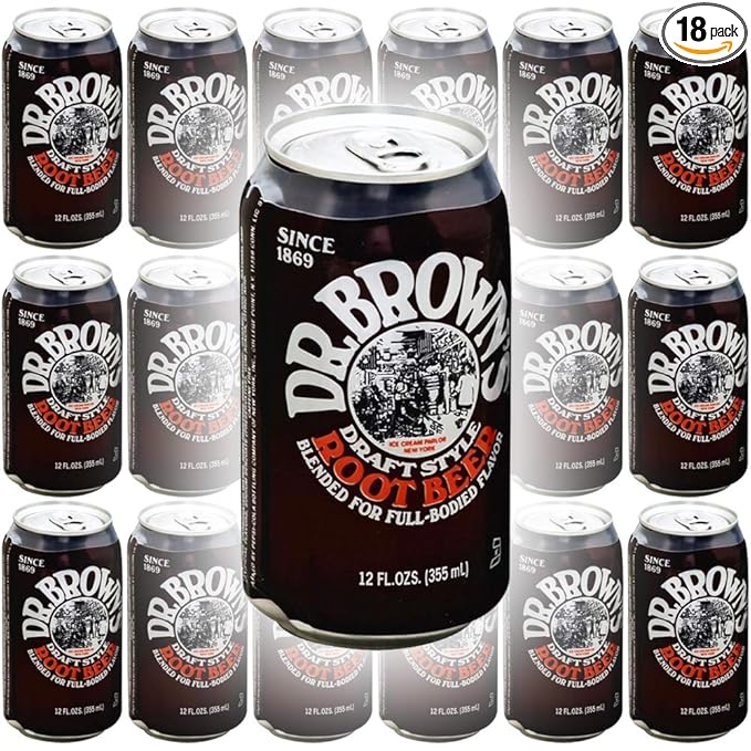Dr. Browns Soda Root Beer 12 oz can (Pack of 18 Total 216 Oz)
