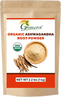 Grenera Organic Ashwagandha Powder 2.2 lbs (35.2 Ounce) (Withania somnifera) - Organic Vegan Kosher Certified