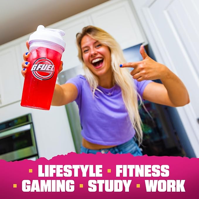 G Fuel Hype Sauce 2.0 Energy Drink Powder Pre Workout Caffeine Mix for Gaming Sugar Free Focus Amino Vitamin + Antioxidants 8.7oz (Raspberry Lemonade 40 Servings)