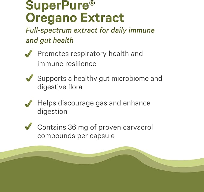 PURE SYNERGY SuperPure Oregano Extract | Oregano Oil Extract Capsules | Organic Oil and Leaf Supplement | for Immune Digestive and Respiratory Health (60 Capsules)