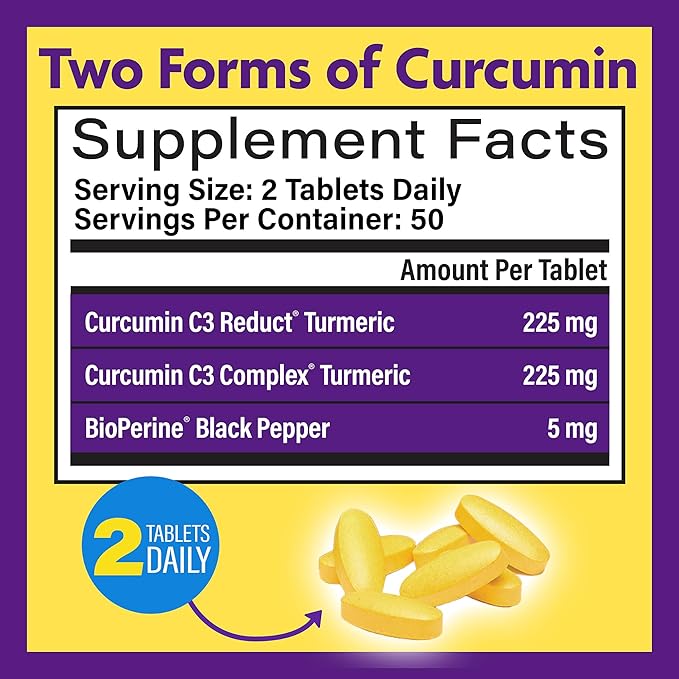 InnovixLabs Turmeric Curcumin with Black Pepper Extract - High Absorption Turmeric and Curcumin Supplements with BioPerine C3 Reduct &amp Curcumin C3 Complex - 100 Time Release Tablets