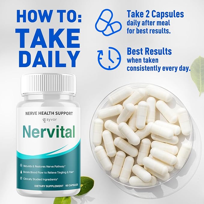 (3 Pack) Nervital Capsules Official Nervital Supplement Pills with All Natural Ingredients Advanced Formula for Optimal Health &amp Nerve Support with Premium Vitamins for Women &amp Men (180 Caps