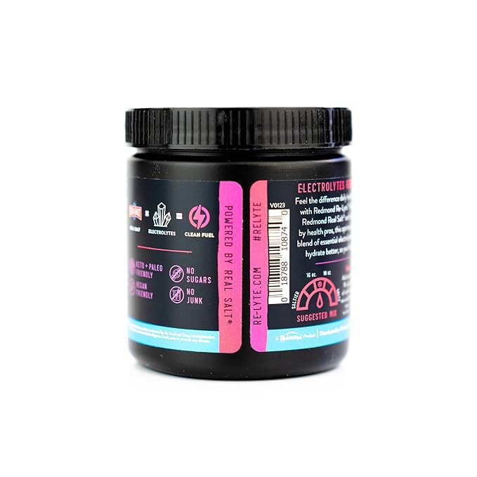 REDMOND Re-Lyte Electrolyte Drink Mix Mixed Berry 30 serving SMALL 6.88oz jar