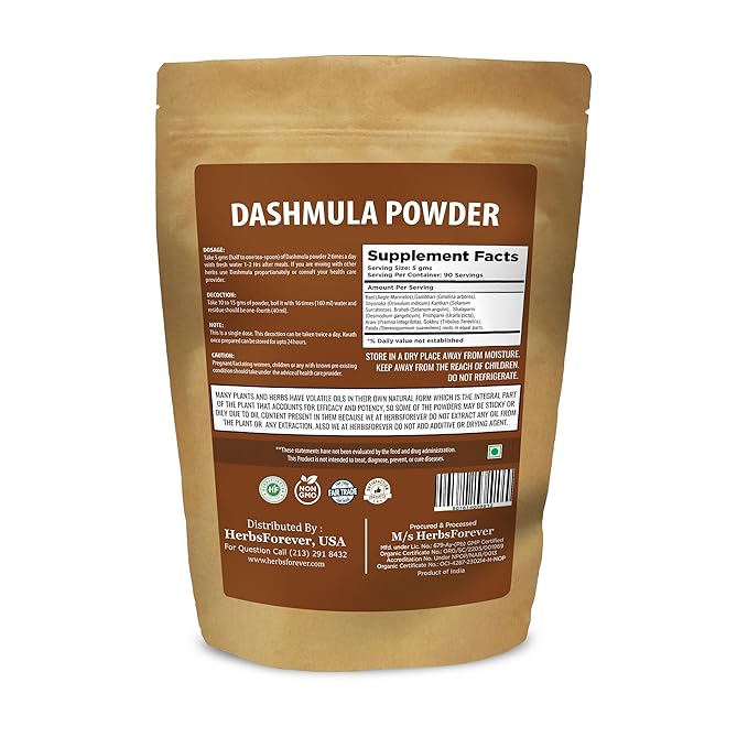 HerbsForever Dashmula Tea Cut and Sifted | Ayurvedic Herbal Tea Blend | Supports General Wellness &amp Vitality | Non-GMO Vegan | 454g