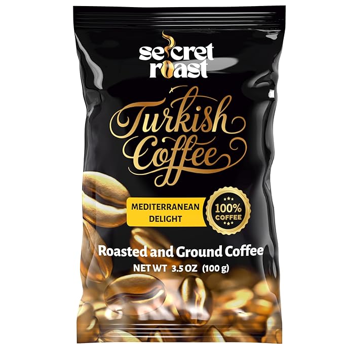 Secret Roast Ground and Roasted Turkish Coffee | Mediterranian Delight | 3.5 oz | Kosher | Pack of 12