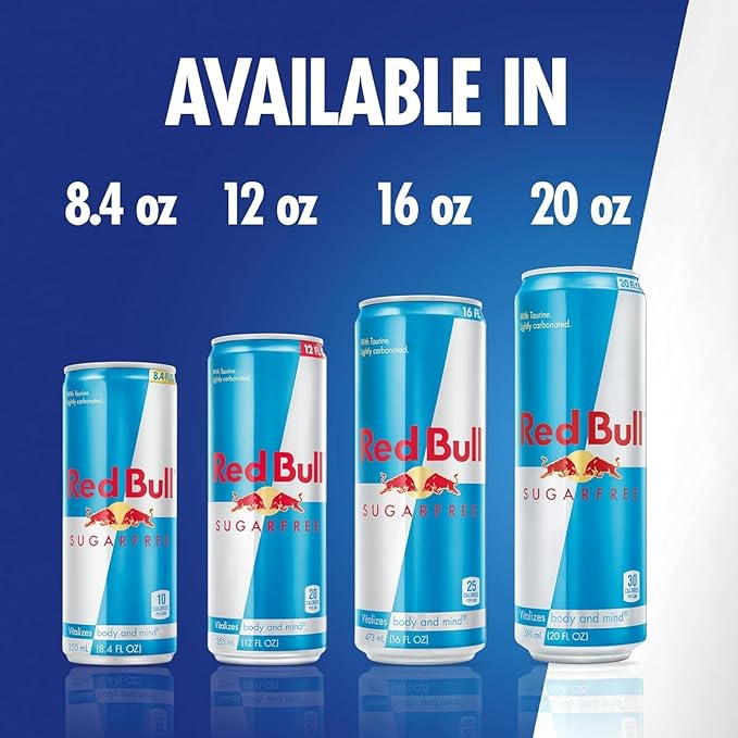 Red Bull Sugar Free Energy Drink with 80mg Caffeine plus Taurine &amp B Vitamins 8.4 Fl Oz Pack of 16 Cans