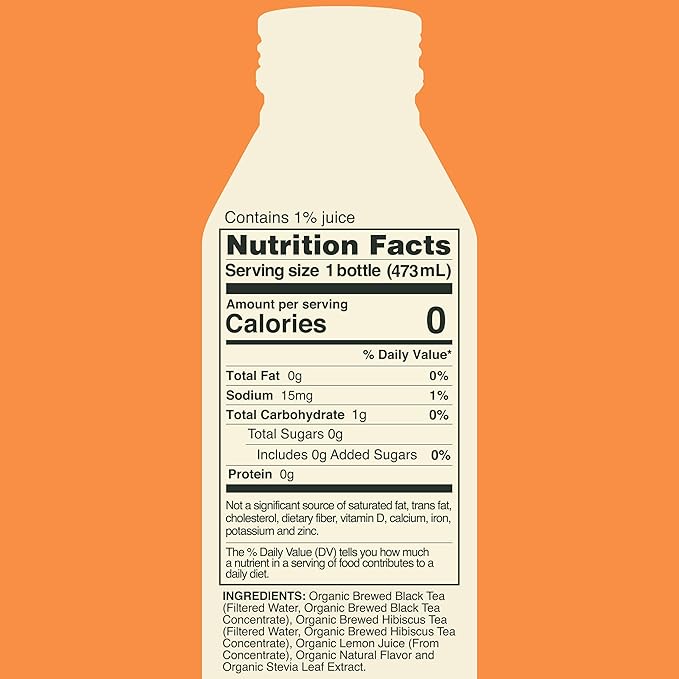 Saint James Iced Tea - Organic Black Tea - Non-GMO Gluten Free Zero Calorie Zero Sugar - Blood Orange 12 Pack (16 fl oz each)