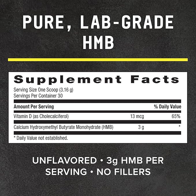 BEYOND RAW Chemistry Labs HMB Powder Increase Performance 30 Servings