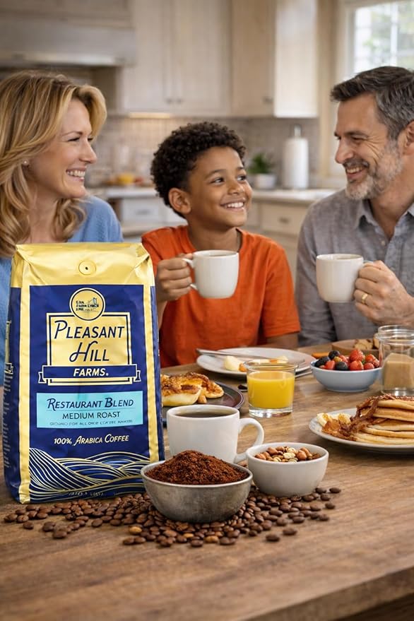 Pleasant Hill Farms Arabica Coffee Ground Full City Roast 100% Arabica Kosher Certified 5 lb Bag – Rich &amp Smooth Flavor