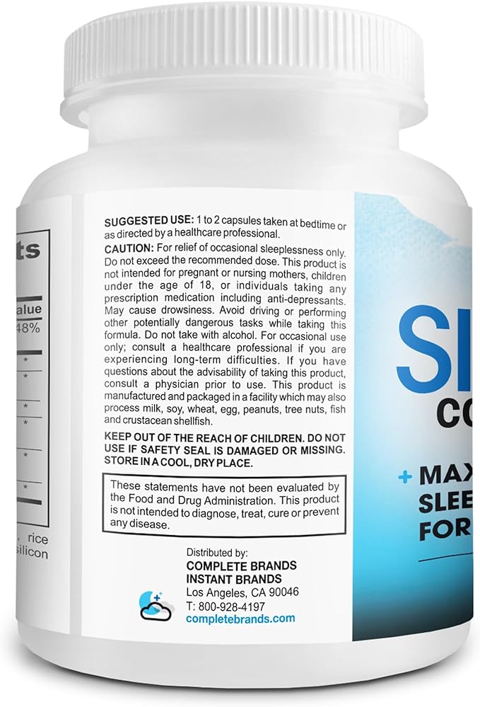 Sleep Complete - 6-in-1 Natural Sleep Support Formula Blend of L-Theanine 5-HTP Melatonin Magnesium Mucuna Pruriens Extract GABA and Phellodendron Bark (herb Powder). (Pack of 2)