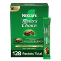 NESCAFÉ Taster's Choice Instant Coffee Packets Light Medium Roast Coffee Decaf House Blend 8 Boxes (128 Packets)