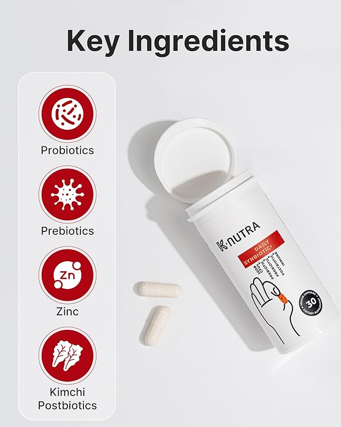Daily Synbiotic+ (30 Caps) 100B CFU Kimchi Postbiotic &amp K-Collagen Soft Peach Collagen Jelly (30 Sticks) - Digestive &amp Skin Health