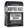 Koffee Kult Medium Roast Decaf Coffee Beans Colombian Single Origin 100% Arabica Naturally Swiss Water Process Chemical Free - 32oz Resealable package