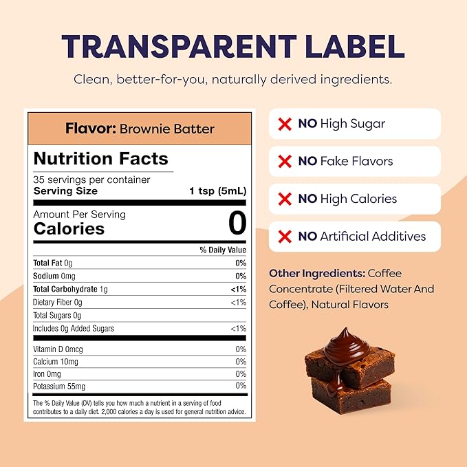 Coffee Concentrate - Limited Release Flavors - Cold Brew Coffee Perfect for Hot or Iced Instant Coffees Hot Drinks Cold Brew Concentrate 35 Servings - Brownie Batter