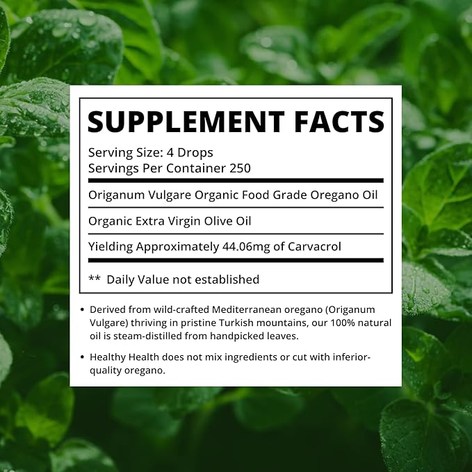 Oregano Oil - Wild Mediterranean - ECO Certified Organic Extra Strength 83% Carvacrol Liquid Immune Support Vegan Aceite de Oregano Non GMO 1 fl. OZ