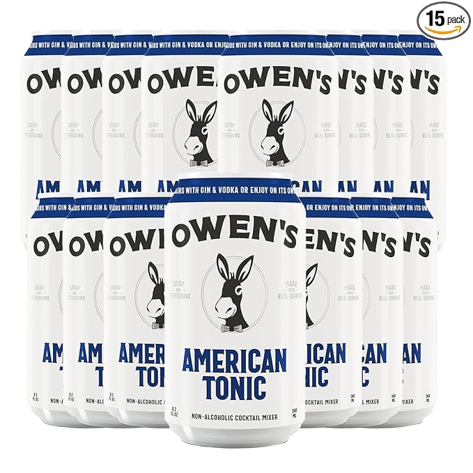 Owen’s Craft Mixers | American Tonic 15 Pack | Handcrafted in the USA with Premium Ingredients | Vegan &amp Gluten-Free Soda Mocktail and Cocktail Mixer