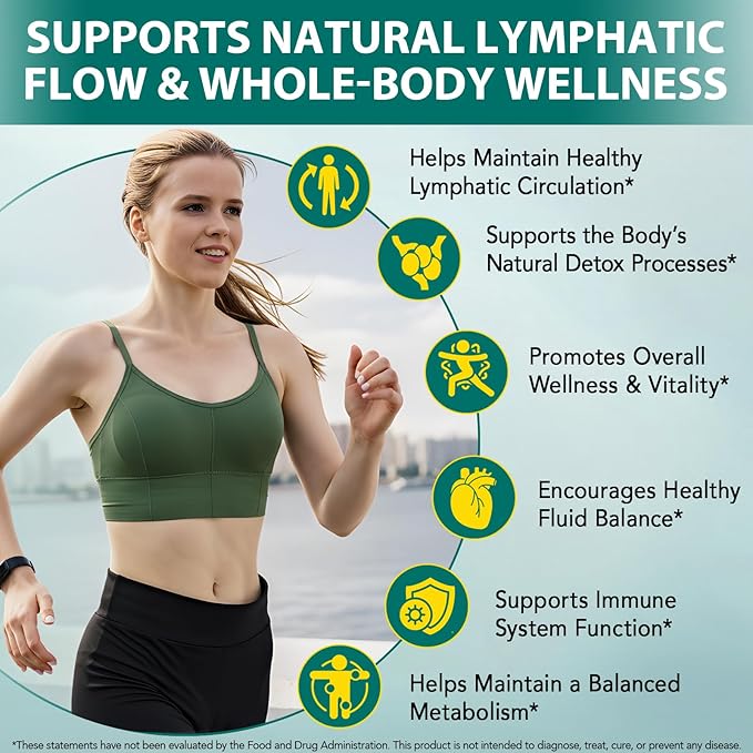 Lymphatic Drainage Supplements 4275mg Lymph System Support Supplement for Women &amp Men Daily Wellness Support 21-in-1 Herbal Blend with Echinacea Dandelion Burdock Turmeric &amp More 240 So