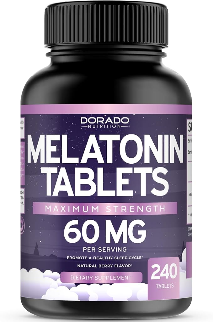 Melatonin for Adults (240 Count) - Fast Dissolving Melatonin Per Tablet - Mixed Berry Flavor and Thyroid Support For Adult (90 Gummies) Support Supplement - Delicious Apple Flavor - Vegan &amp USA Ma