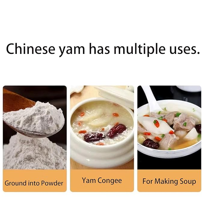 Dried Yam Slices 铁棍山药片17.63oz/500g-Pure Natural Chinese Herbal Medicine Tiegun Yam- for teas porridges soups Ingredients (Chinese Yam)