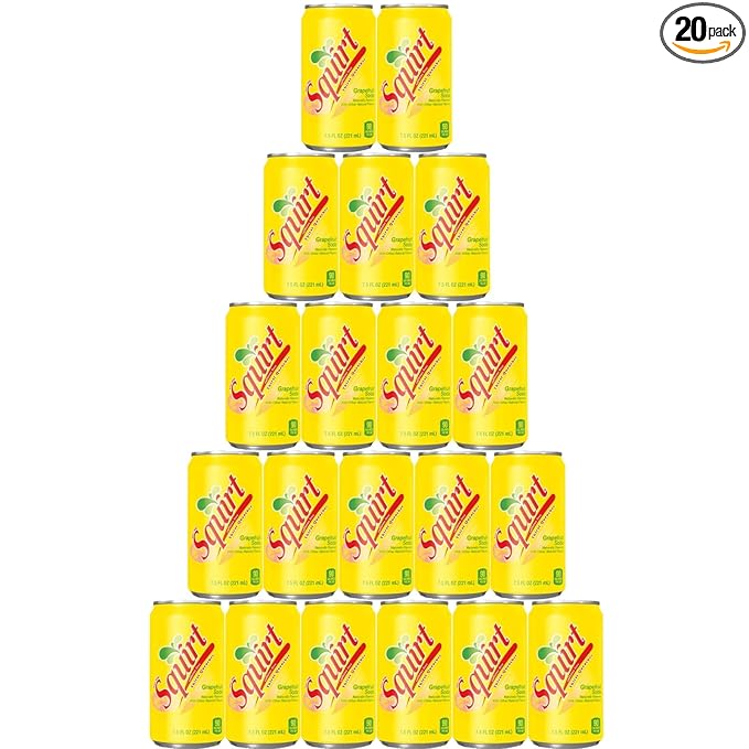 Squirt Mini Soda Cans | (Pack of 20) | Flavor Soda Variety Pack | Soft Drink Assortment of Beverages | The Beverage Care Package of Mix Pop | Home &amp Office Fridge Restock Kit | 7.5 oz. Cans | By T