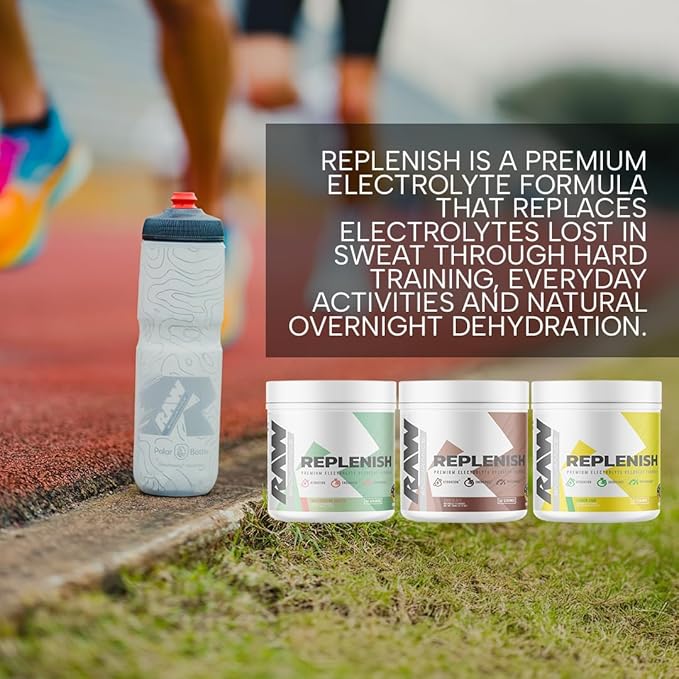RAW Replenish Premium Electrolytes Powder Recovery Formula Watermelon Mojito (60 Servings) - Flavored Electrolyte Drink Mix Supplement for Hydration Replenishment Endurance &amp Performance Worko