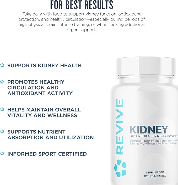 Revive MD Kidney Support Supplement for Men &amp Women – Kidney Cleanse &amp Detox Capsules for Overall Health &amp Function – Vegan-Friendly Gluten-Free &amp Soy-Free (135 Vegetarian Capsules 4