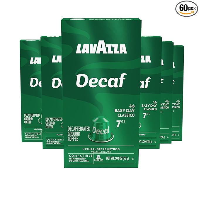 Lavazza Decaf Aluminum Capsules Compatible with Nespresso* Original Machines Medium Roast (60 Capsules)