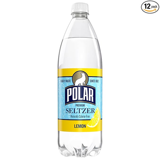 Polar Beverages Seltzer Lemon 33.8 Fluid Ounce (Pack of 12)