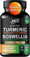 Turmeric Boswellia Extract Supplement 2000 mg – Extra Strength Boswellia Serrata with Turmeric Curcumin - 95% Curcuminoids with Boswellia Extract Capsules - Standardized High Potency - Made in USA