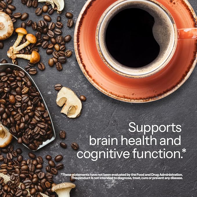 Feelgood Company Mushroom Coffee with 10 Organic Mushrooms and Arabica Coffee 30 Stick Packs Zero Added Sugar Supports Immune Health and Brain Function