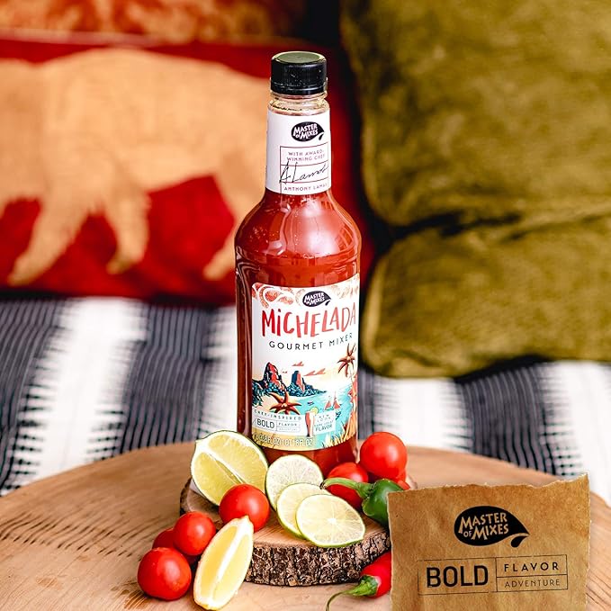 Master of Mixes Michelada Drink Mix Ready To Use 1 Liter Bottle (33.8 Fl Oz) Pack of 3