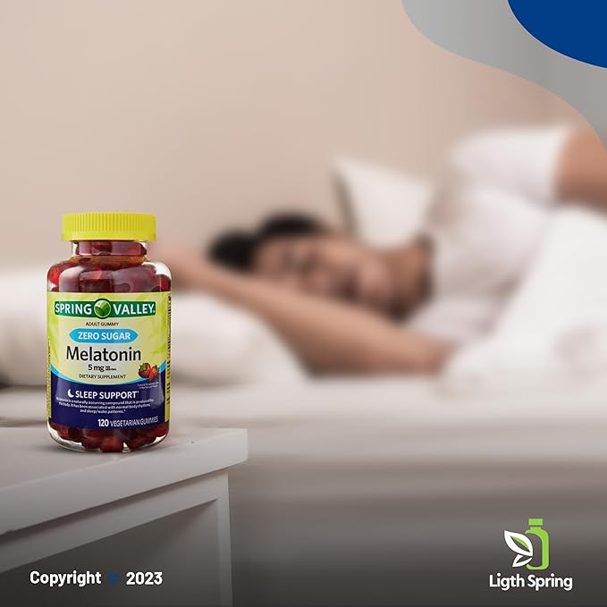 Spring Zero Sugar Melatonin 5 MG 120 Gummies Sleep Support Bundle with Exclusive Manual for Restful Nights and Energized Days - Better Ligth&ampSpring Guide