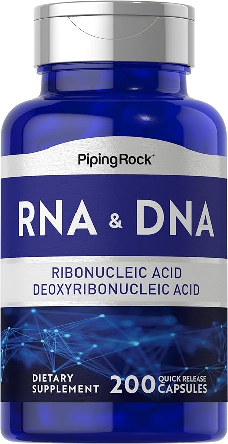 Piping Rock RNA DNA Supplement | 200 Capsules | Ribonucleic Acid &amp Deoxyribonucleic Acid Complex | Non-GMO Gluten Free