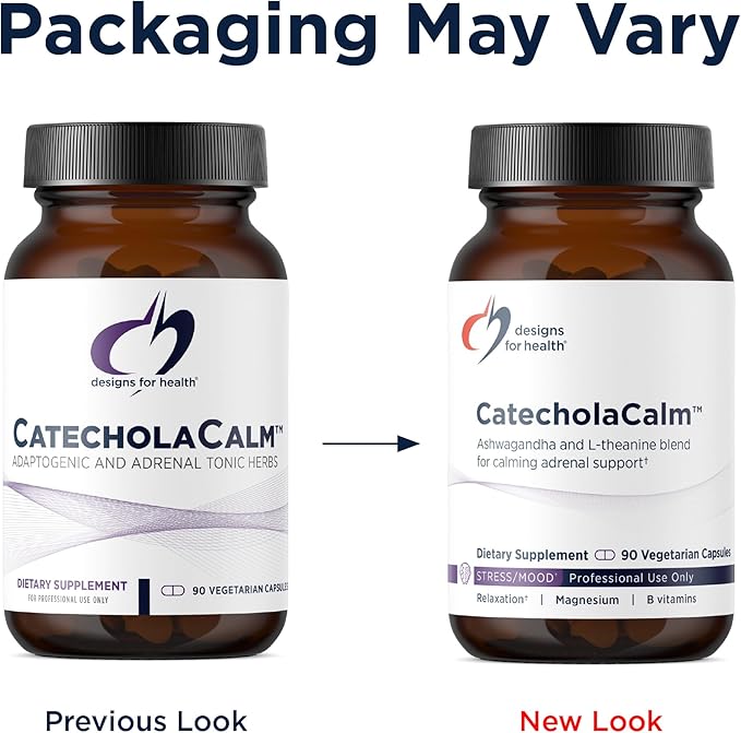 Designs for Health CatecholaCalm - Adaptogenic Herbs + Vitamins for Mood Calm Support with L-Theanine Passion Flower + Phosphatidylserine - Non-GMO Supplement (90 Capsules)