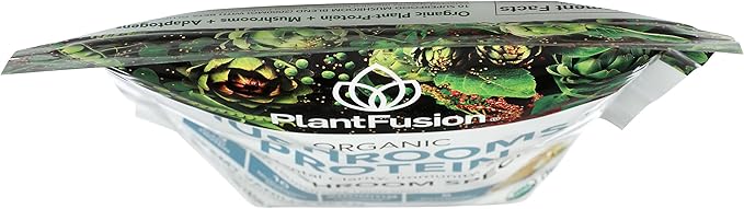 PlantFusion Mushroom Protein Powder - 3 in 1 Vegan Protein Powder Mushroom Supplement and Adaptogen Supplement - Support Mental Focus Immunity and Recovery - Vanilla 1lb