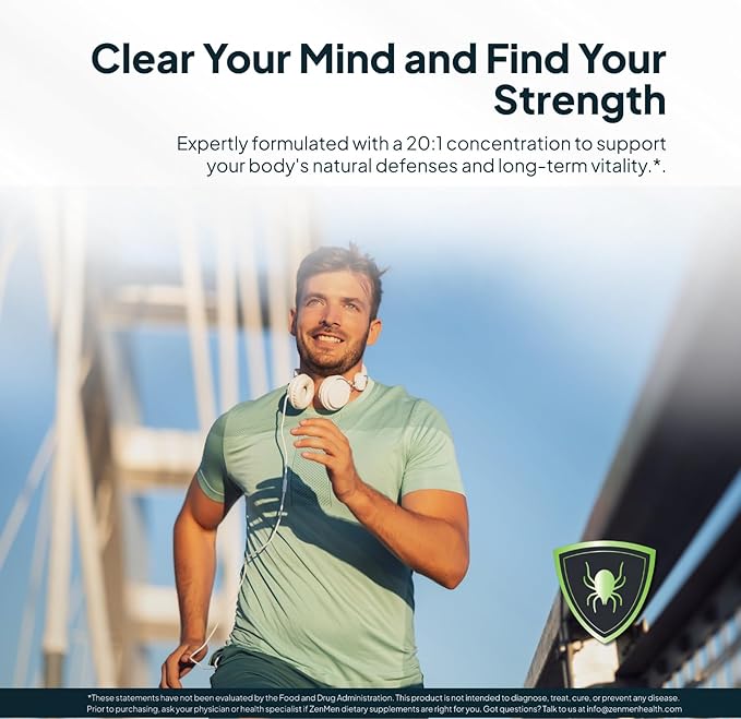 Zenmen Daily Tick Guard Immune Support Supplement - Improved Formula - Japanese Knotweed Cat's Claw Chinese Skullcap Cryptolepis Sanguinolenta Sweet Wormwood - 180 Vegan Capsules Made in The USA