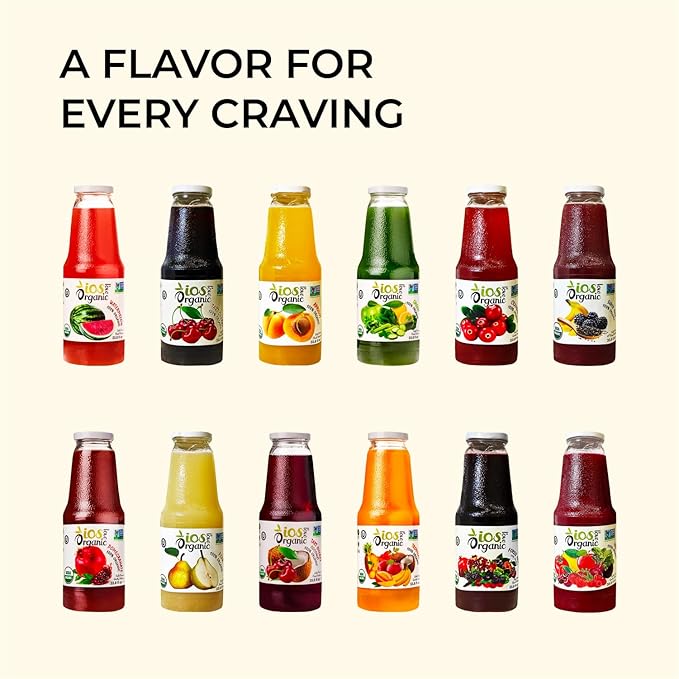 IOS Love Organic Juice - USDA Organic Certified - Cold Pressed No Added Sugar No Water No Artificial Colors No Preservatives No Flavors Added No Gluten - 33.8 Fl Oz (Cranberry Pack of 6)