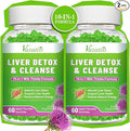 Liver Cleanse Detox Repair Gummies Milk Thistle Gummies with Artichoke Dandelion for Liver Support Vegan &amp Non-GMO Gelatin-Free Apple Flavor 120ct