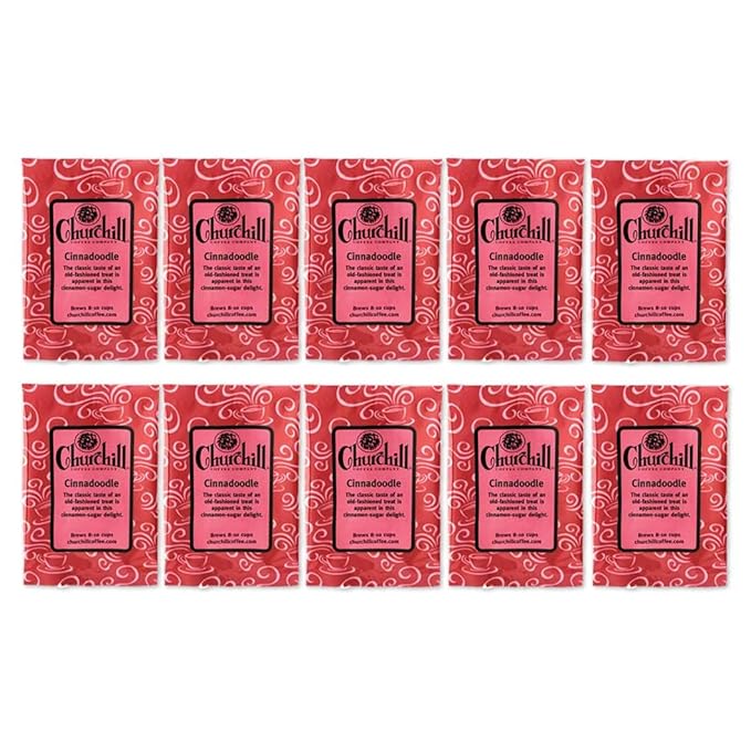 Churchill Coffee Cinnadoodle 10 Portioned Packs -1.5 oz each - Ground - Flavored Coffee