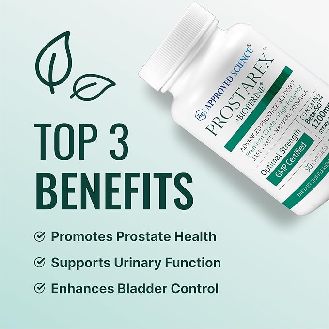 Approved Science Prostarex - Prostate Supplement - Saw Palmetto 1200mg Beta-Sitosterol Bioperine - 540 Capsules - 6 Month Supply