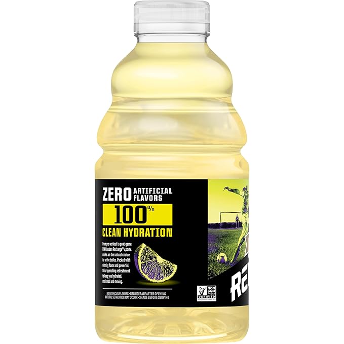 R.W. Knudsen Recharge Organic Lemon Sports Drink with Electrolytes 32 fl oz (Pack of 6)