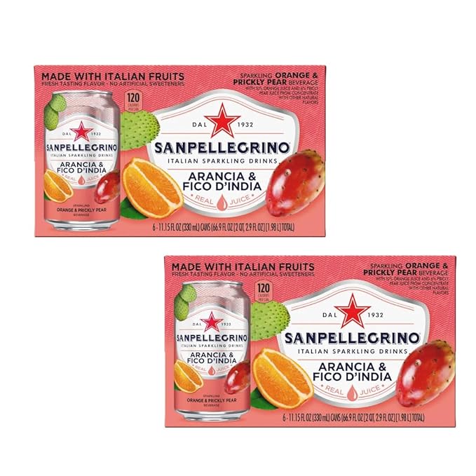 San Pellegrino Prickly Pear Sparkling Beverage – 12 Pack 11.15 fl oz Cans | Refreshing Italian Sparkling Drink Naturally Flavored No Artificial Colors