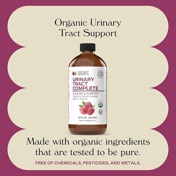Complete Natural Urinary Tract Complete 12oz - Liquid Supplement for Urinary Tract Health with Organic Cranberry D-Mannose Beet Root Fennel Seed and Turmeric