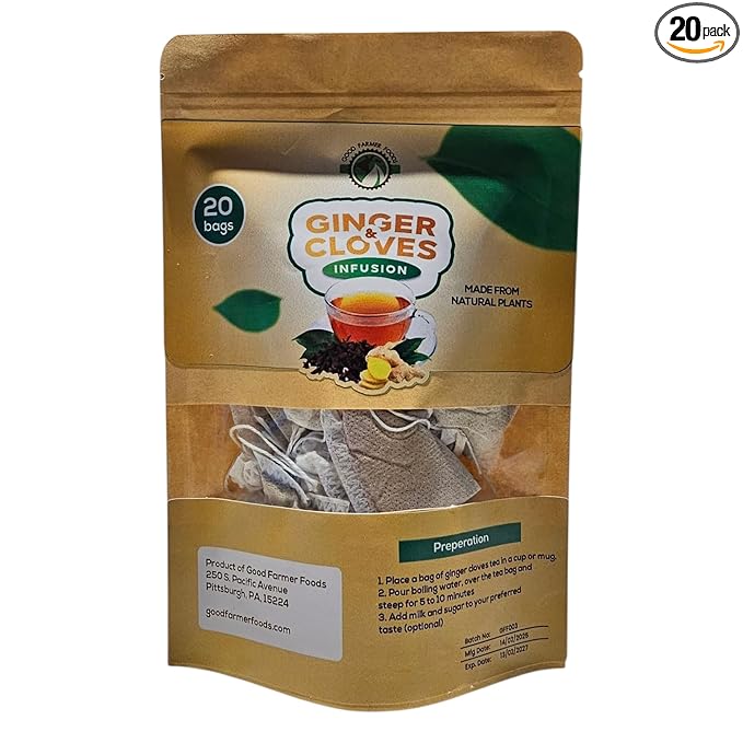 Good Farmer Foods Ginger And Cloves All Natural Herbal Tea 20 count