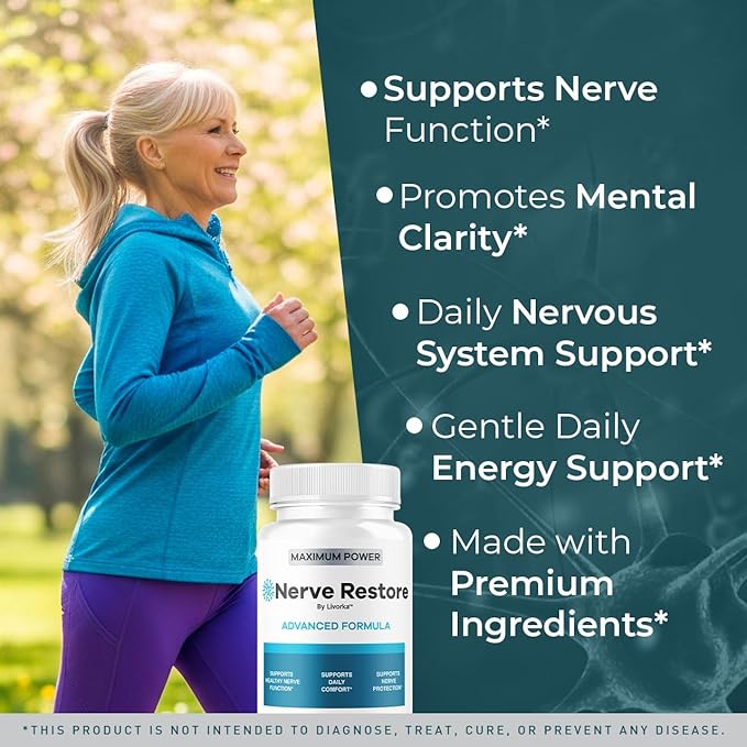 (2 Pack) Nerve Restore - Nerve Restore Advanced Formula Capsules Natural Premium Formula Daily NerveRestore Pills Support Comfort Nerve Restored Vitamins Health Wellness 120 Capsules for 2 Months