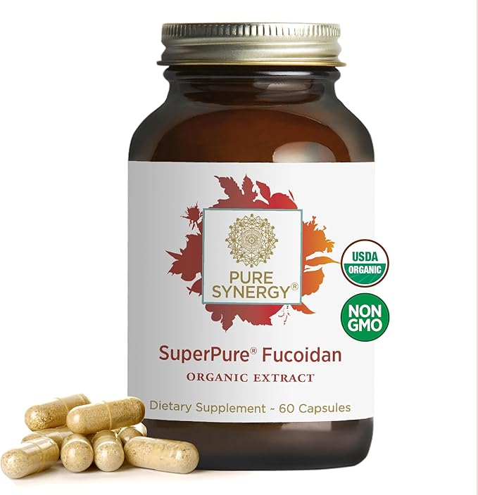 PURE SYNERGY SuperPure Fucoidan Extract | Gluten-Free Fucoidan from Organic Brown Seaweed | for Immune Health Digestion and Healthy Aging (60 Capsules)