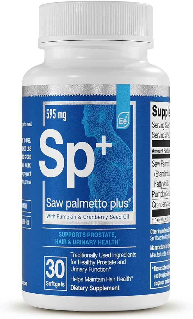 Essential Elements Saw Palmetto Plus - Promotes Bladder &amp Urinary Health - Prostate Support Supplement for Men with Pumpkin &amp Cranberry Seed Oil - 30 Count - 30 Servings