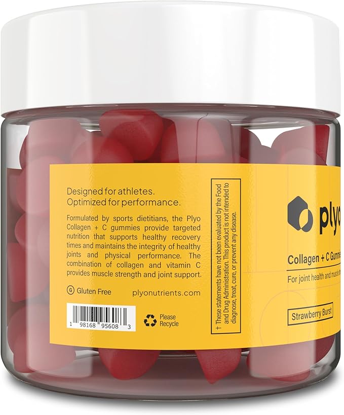 Plyo Collagen + C | for Joint Health and Muscle Strength | NSF Sport Certified | 90 Count | Gluten Free | Made in The US | Women Owned